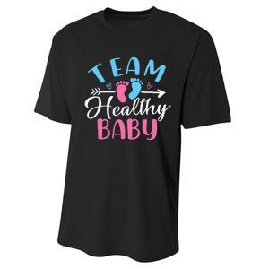 Funny Gender Reveal Team Healthy baby Shower Party Performance Sprint T-Shirt