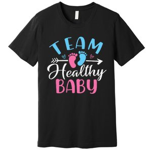 Funny Gender Reveal Team Healthy baby Shower Party Premium T-Shirt