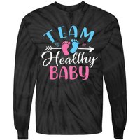 Funny Gender Reveal Team Healthy baby Shower Party Tie-Dye Long Sleeve Shirt