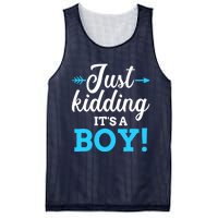 Funny gender reveal kidding it's a boy baby party Mesh Reversible Basketball Jersey Tank