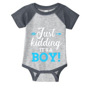 Funny gender reveal kidding it's a boy baby party Infant Baby Jersey Bodysuit