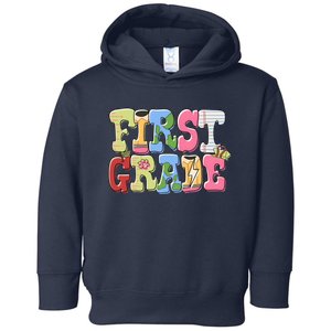 First Grade Retro Back To School Toddler Hoodie