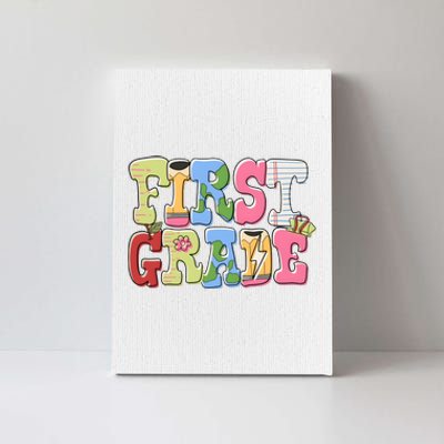 First Grade Retro Back To School Canvas