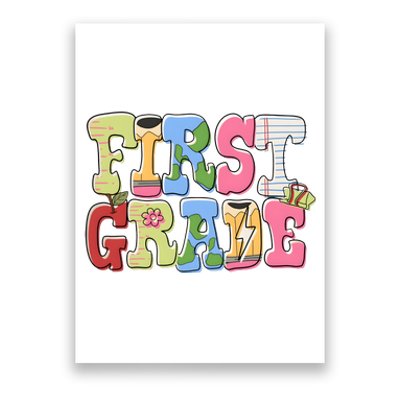 First Grade Retro Back To School Poster