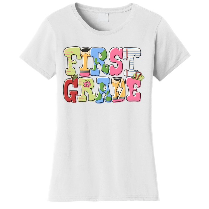 First Grade Retro Back To School Women's T-Shirt