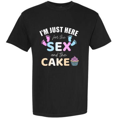 Funny gender reveal I'm here just for the sex and the cake Garment-Dyed Heavyweight T-Shirt