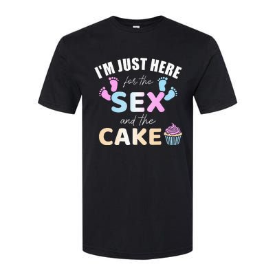 Funny gender reveal I'm here just for the sex and the cake Softstyle® CVC T-Shirt