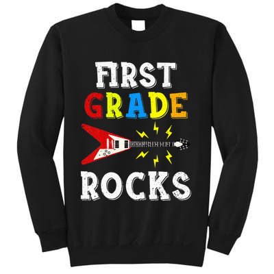 First Grade Rocks Guitar Music Gifts First Day Of School Sweatshirt