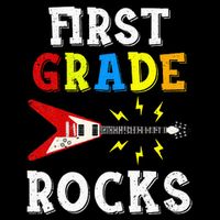 First Grade Rocks Guitar Music Gifts First Day Of School Impact Tech Backpack