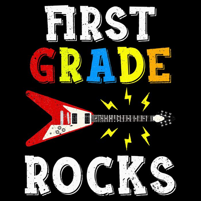 First Grade Rocks Guitar Music Gifts First Day Of School Impact Tech Backpack