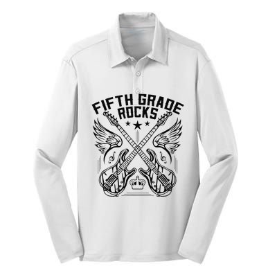 Fifth Grade Rocks Silk Touch Performance Long Sleeve Polo