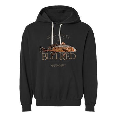 Fishing Gulf Red Drum Redfish Bull Red Garment-Dyed Fleece Hoodie
