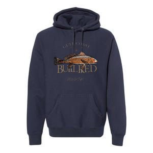 Fishing Gulf Red Drum Redfish Bull Red Premium Hoodie