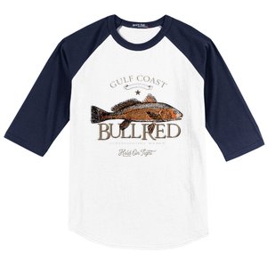 Fishing Gulf Red Drum Redfish Bull Red Baseball Sleeve Shirt