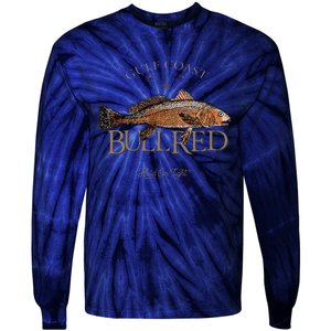 Fishing Gulf Red Drum Redfish Bull Red Tie-Dye Long Sleeve Shirt