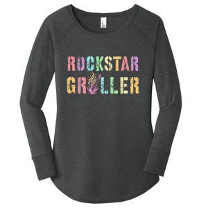 Funny Grilling Rockstar Griller Pit Daddy Patio Meat Squad Women's Perfect Tri Tunic Long Sleeve Shirt