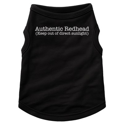 Funny Ginger Redhead Keep Out Direct Sunlight Doggie Tank