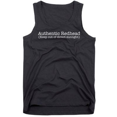 Funny Ginger Redhead Keep Out Direct Sunlight Tank Top