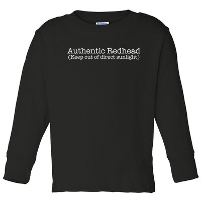 Funny Ginger Redhead Keep Out Direct Sunlight Toddler Long Sleeve Shirt