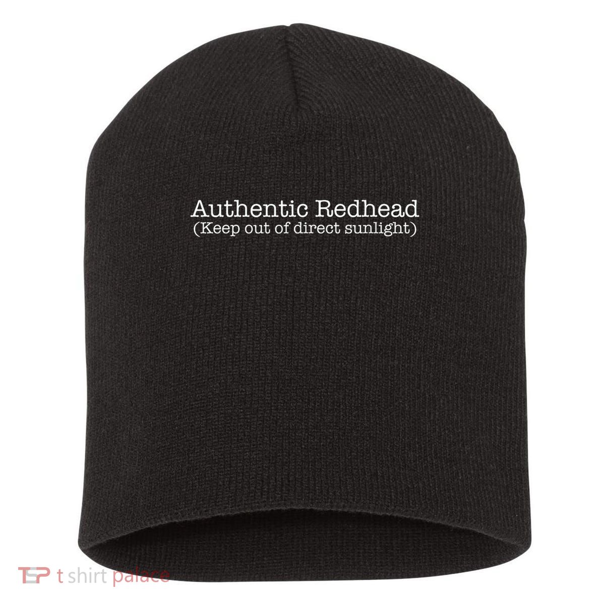 Funny Ginger Redhead Keep Out Direct Sunlight Short Acrylic Beanie