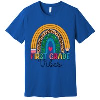 First Grade Rainbow Leopard 1St Grade Vibes Team 1St Grade Gift Premium T-Shirt