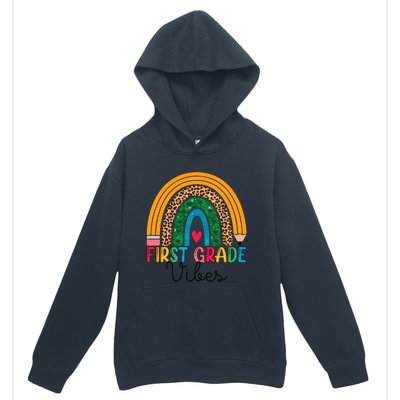 First Grade Rainbow Leopard 1St Grade Vibes Team 1St Grade Gift Urban Pullover Hoodie