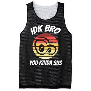 Fun Gamer Retro Style Idk Bro You Kinda Sus Mesh Reversible Basketball Jersey Tank