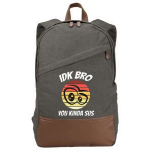 Fun Gamer Retro Style Idk Bro You Kinda Sus Cotton Canvas Backpack