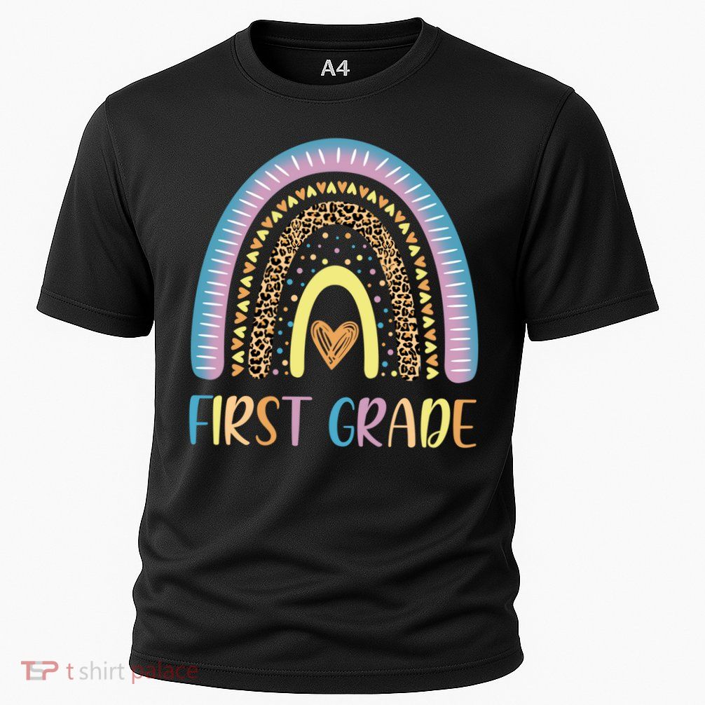First Grade Rainbow Leopard Teacher Team 1St Grade Funny Gift Performance Shirt