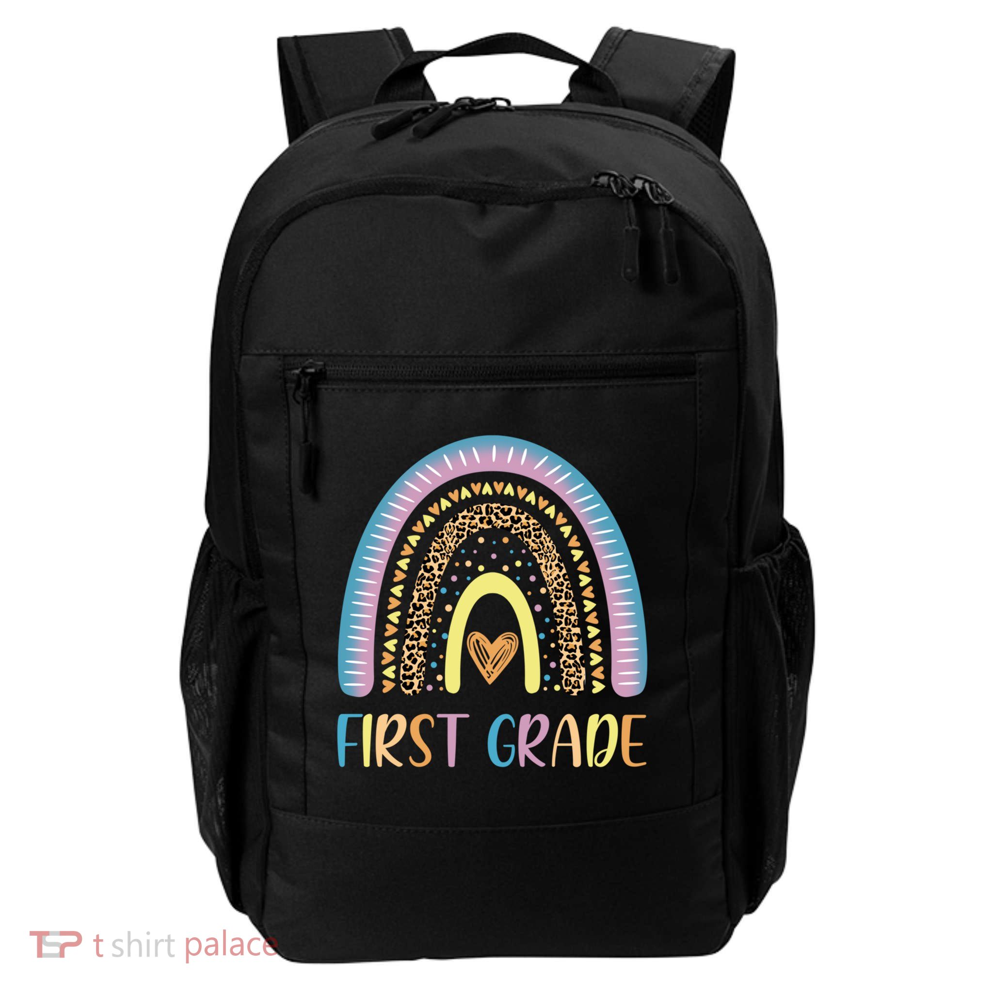 First Grade Rainbow Leopard Teacher Team 1St Grade Funny Gift Backpack