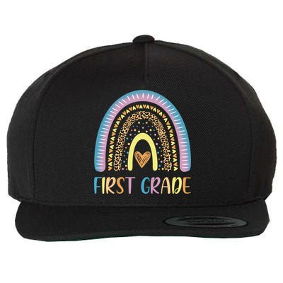 First Grade Rainbow Leopard Teacher Team 1St Grade Funny Gift Wool Snapback Cap