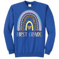 First Grade Rainbow Leopard Teacher Team 1St Grade Funny Gift Sweatshirt