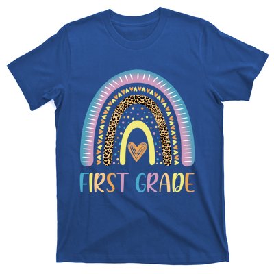 First Grade Rainbow Leopard Teacher Team 1St Grade Funny Gift T-Shirt