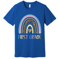 First Grade Rainbow Leopard Teacher Team 1St Grade Funny Gift Premium T-Shirt