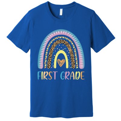 First Grade Rainbow Leopard Teacher Team 1St Grade Funny Gift Premium T-Shirt