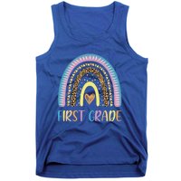 First Grade Rainbow Leopard Teacher Team 1St Grade Funny Gift Tank Top