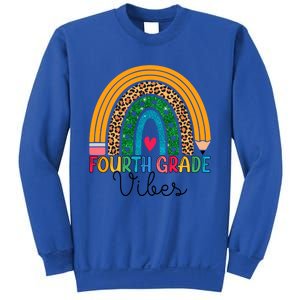 Fourth Grade Rainbow Leopard 4Th Grade Vibes Team 4Th Grade Funny Gift Sweatshirt