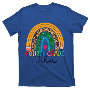 Fourth Grade Rainbow Leopard 4Th Grade Vibes Team 4Th Grade Funny Gift T-Shirt