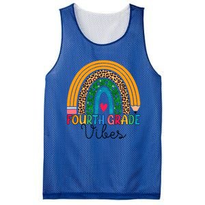 Fourth Grade Rainbow Leopard 4Th Grade Vibes Team 4Th Grade Funny Gift Mesh Reversible Basketball Jersey Tank