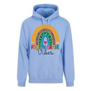 Fourth Grade Rainbow Leopard 4Th Grade Vibes Team 4Th Grade Funny Gift Unisex Surf Hoodie