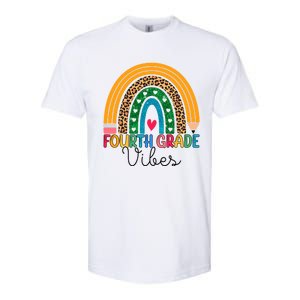 Fourth Grade Rainbow Leopard 4Th Grade Vibes Team 4Th Grade Funny Gift Softstyle CVC T-Shirt