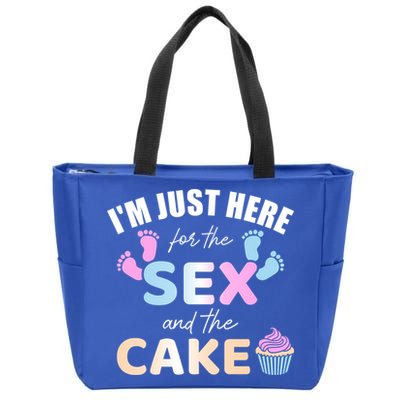 Funny Gender Reveal I'm Here Just For The Sex And The Cake Gift Zip Tote Bag