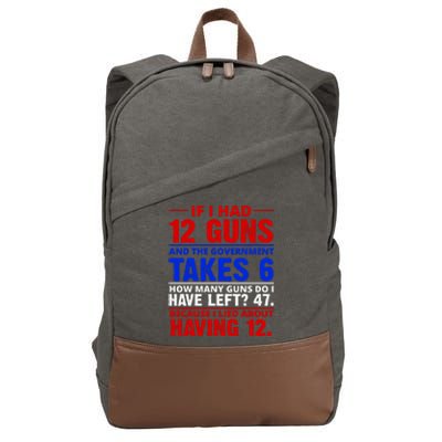 Funny Gun Rights Joke Cotton Canvas Backpack