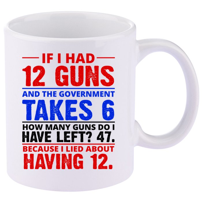 Funny Gun Rights Joke 11oz C Handle Ceramic Mug