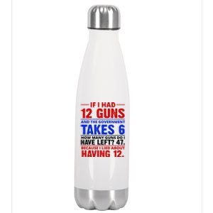 Funny Gun Rights Joke Stainless Steel Insulated Water Bottle