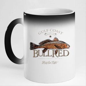 Fishing Gulf Red Drum Redfish Bull Red 11oz Black Color Changing Mug