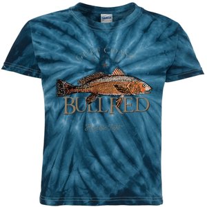 Fishing Gulf Red Drum Redfish Bull Red Kids Tie-Dye T-Shirt