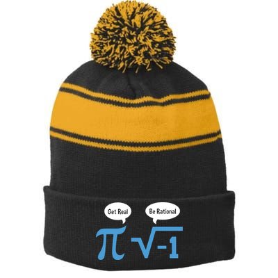 Funny Get Real Be Rational Shirt Pi Math Teacher Geek Stripe Pom Pom Beanie