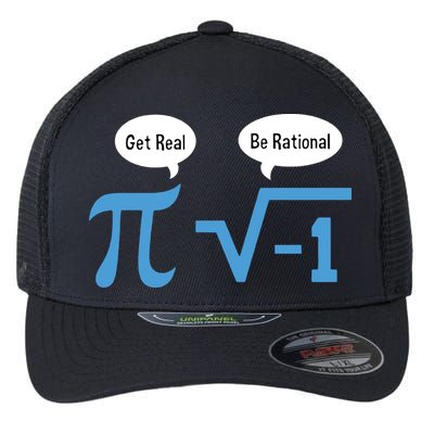 Funny Get Real Be Rational Shirt Pi Math Teacher Geek Flexfit Unipanel Trucker Cap