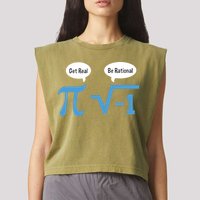 Funny Get Real Be Rational Shirt Pi Math Teacher Geek Garment-Dyed Women's Muscle Tee